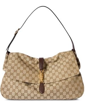 Gucci Jackie Flap Large Crossbody Bag - Natural
