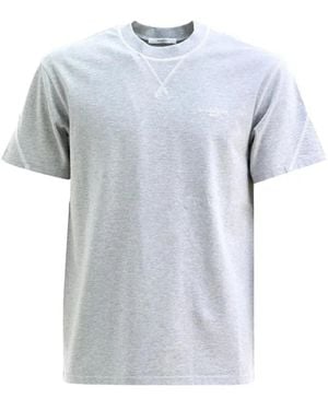 Givenchy Logo-Print Topstitched T-Shirt - Blue