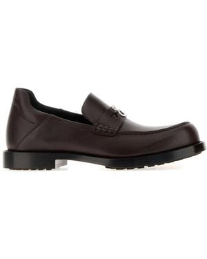 Balenciaga Comfy Logo-Plaque Leather Loafers - Black