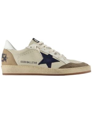 Golden Goose Cream Light Ball Star Trainers - White