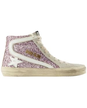 Golden Goose Glitter High Trainer Star - Grey