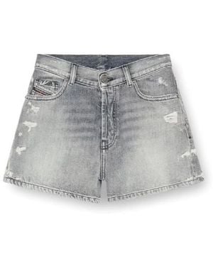DIESEL Distressed Effect Denim Shorts - Black