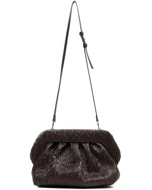 THEMOIRÈ Bios Arricciato Apple Chocolate Leather Bag - White