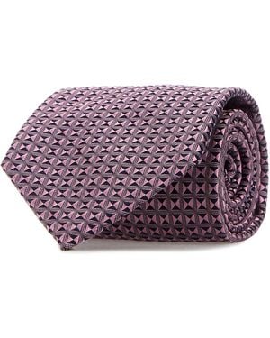 Brioni Crav. Stand. 8X150 Silk Solid Texured Jacquard - Purple