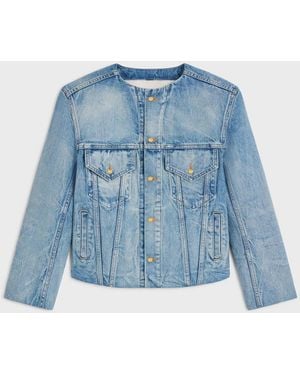 Celine Button Denim Jacket - Blue