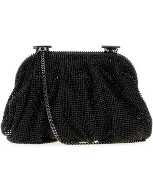 Benedetta Bruzziches Embellished Fabric Small Venus Clutch - Black