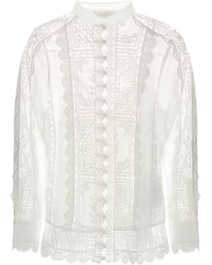 Zimmermann Aster Embroidered Blouse - White