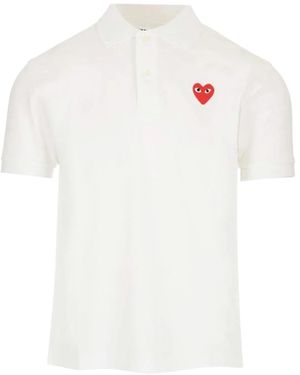 COMME DES GARÇONS PLAY Piquet Polo Shirt - White