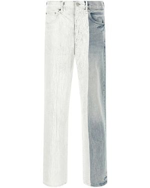 Purple 'Crackle' Jeans - White