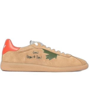 DSquared² Leather Maple Leaf Trainers - Natural
