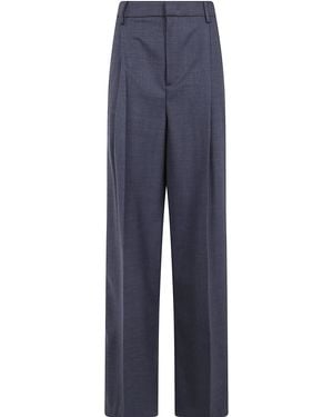 Blumarine Wool Blend Trousers - Blue
