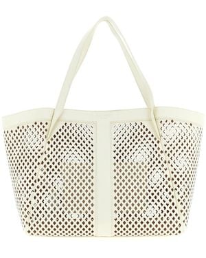 Twinset Twin Set Openwork Leather Shopping Bag - White