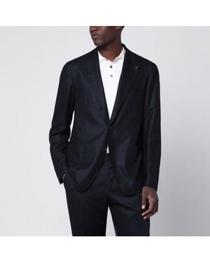 Tagliatore Singlebreasted Wool And Cashmere Jacket - Blue