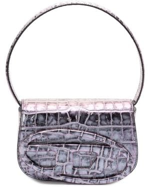 DIESEL 1Dr Leather Shoulder Bag - Grey
