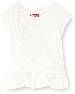 DIESEL Double-Layer Jersey Ruffle Tank Top - White