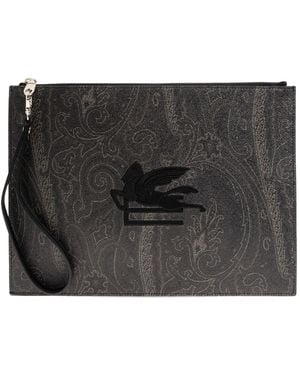 Etro Leather Pouch Slg - Black