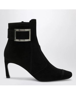 Roger Vivier Trompette Suede Ankle Boot - Black