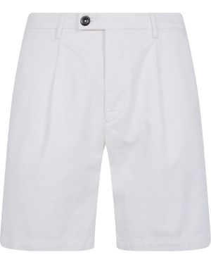 Michael Coal Cotton & Linen Bermuda Trousers - White
