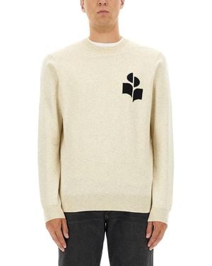 Isabel Marant Jersey With Logo Cotton Jumpers - Natural
