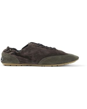Saint Laurent Two-Tone Suede Lewis Trainers - Brown