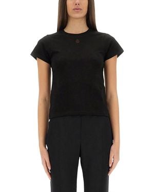 McQueen T-Shirt With "Skull" Embroidery - Black