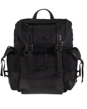 Tod's Nylon And Cotton Blend Backpack With Nappa Leather Details - Black