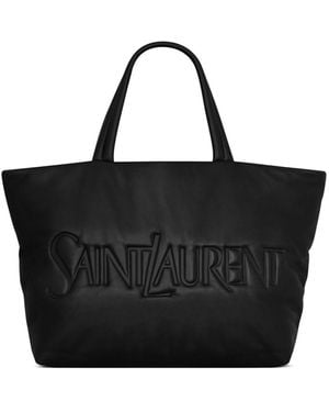 トートバッグ SAINT LAURENT BLACK LEATHER TANGER SHOPPING BAG Saint Laurent Men's Leather Tanger Tote Bag | Neiman Marcus