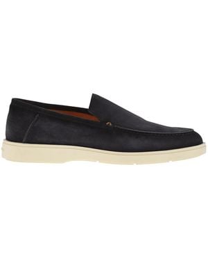 Santoni Suede Moccasin - Black
