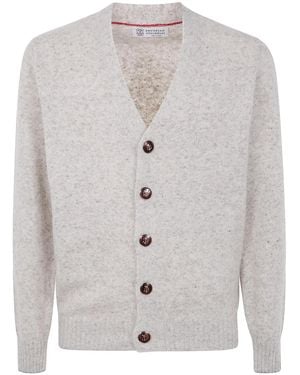Brunello Cucinelli Classic Cardigan - White
