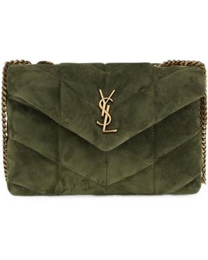 Saint Laurent Suede Puffer Toy Crossbody Bag - Green