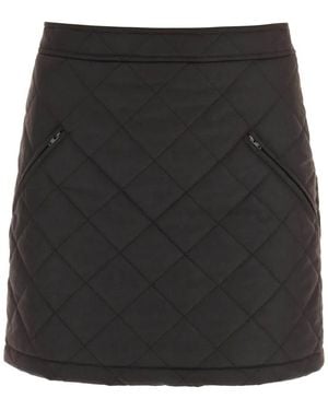 Burberry Dark Brow Cotton Mini Skirt - Black