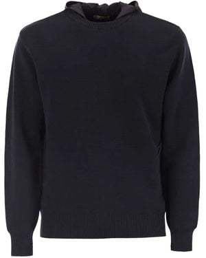 Herno Cotton Hooded Ribbed - Blue