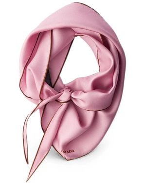 Prada Printed Twill Scarf - Pink