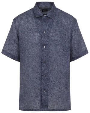 Brioni Cuban Linen Shirt - Blue