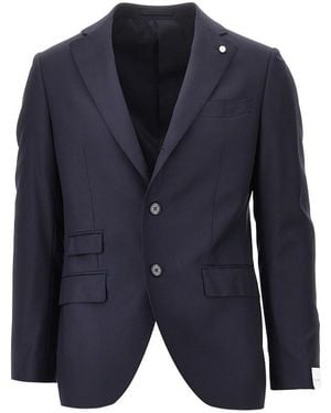 Luigi Bianchi Super 110S Wool Single-Breasted Jacket - Blue