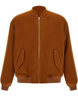 Valentino Garavani 'Vlogo' Bomber Jacket - Brown