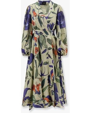 Lavi Ligea Cotton Long Dress With Print - Green