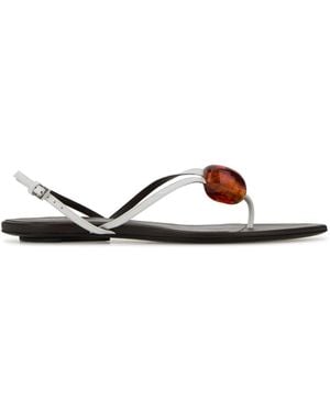 Alaïa Leather Sandals - White