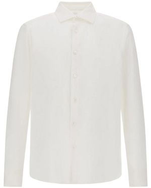 Herno Woven Flax Linen Shirt - White