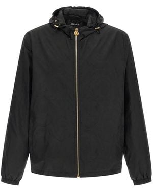 Versace 'Barocco' Jacquard Windbreaker - Black