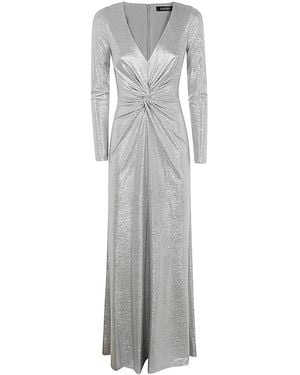Ralph Lauren Nadira Long Sleeve Gown - Grey