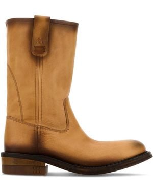 Miu Miu Leather Boots - Brown