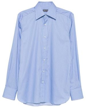 Tom Ford Striped Cotton Shirt - Blue