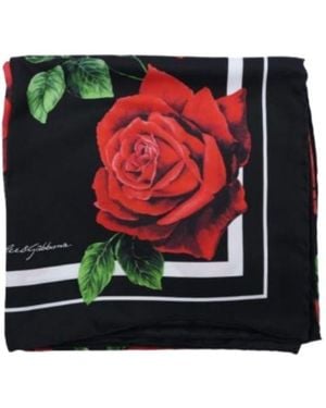 Dolce & Gabbana Dolce & Gabbana Dolce & Gabbana Majolica Silk Scarf - Black