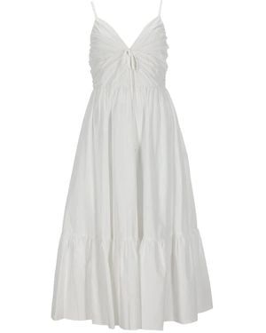 MICHAEL Michael Kors V-Neck Midi Dress Organic Cotton - White