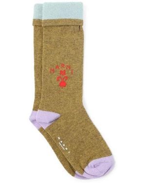 Marni Grass Mélange Socks - Green