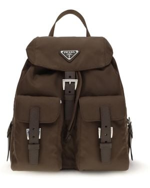 Prada Re-Nylon Backpack - Brown
