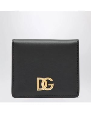 Dolce & Gabbana Dolce&Gabbana Leather Wallet With Dg Logo - Black