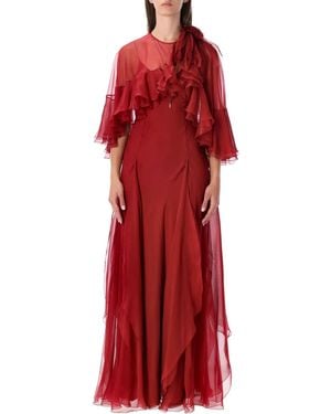 Alberta Ferretti Alberta Ferretti Silk Chiffon Gown - Red