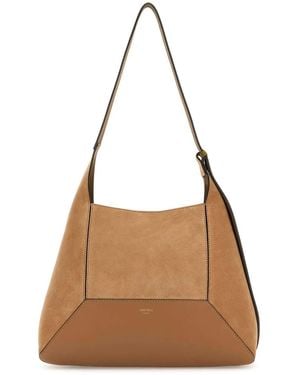 Jimmy Choo Camel Suede Medium Diamond Shoulder Bag - Brown